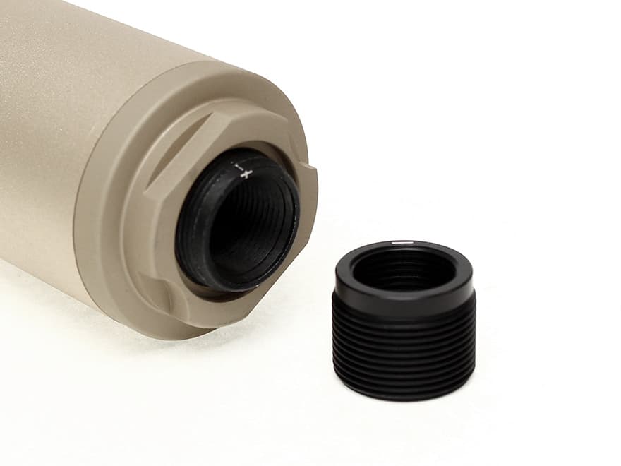 MILITARY-BASE SLCスタイル OCTANE-1 9mm サイレンサー 38x180 14mm正 / 逆ネジ対応 [カラー：ブラック / TAN]