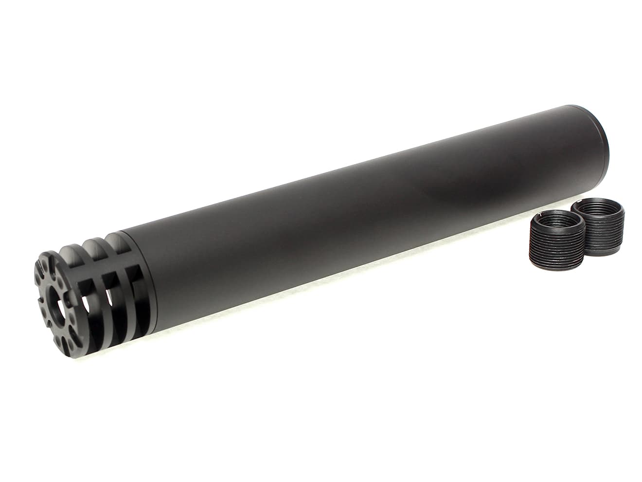 MILITARY-BASE SLCスタイル SPECTRE 22 サイレンサー 35x150 14mm正 / 逆ネジ対応 [カラー：ブラック / TAN]