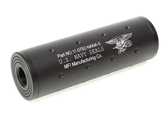 MILITARY-BASE 108mm ショートサイレンサー 14mm正 / 逆ネジ対応 [カラー：ブラック / TAN]