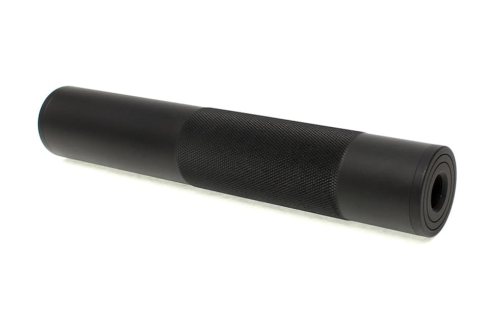 MILITARY-BASE 198mm アルミサイレンサー 14mm正 / 逆ネジ対応 [カラー：ブラック / TAN]