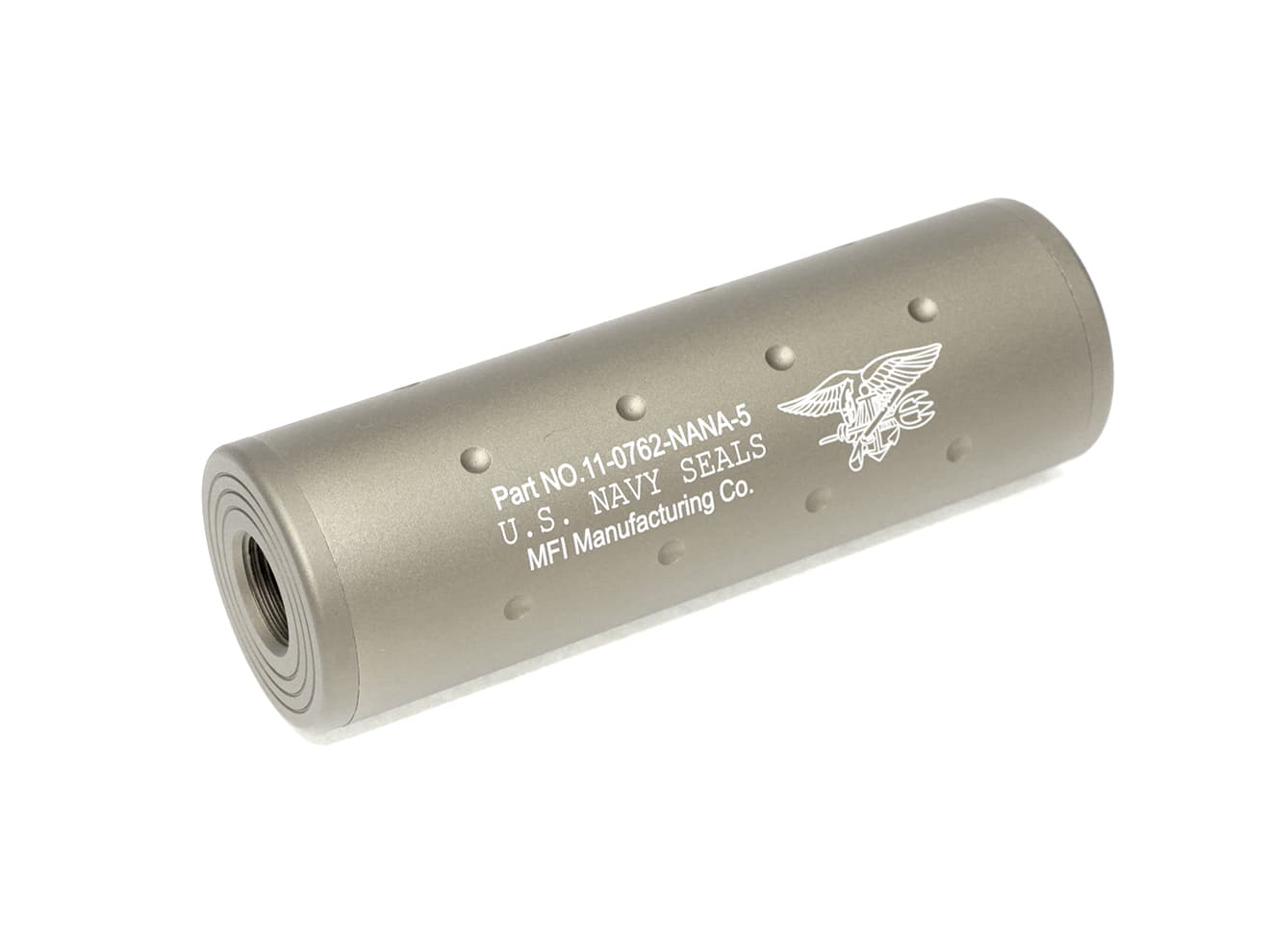 MILITARY-BASE 108mm ショートサイレンサー 14mm正 / 逆ネジ対応 [カラー：ブラック / TAN]