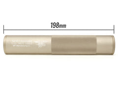 MILITARY-BASE 198mm アルミサイレンサー 14mm正 / 逆ネジ対応 [カラー：ブラック / TAN]