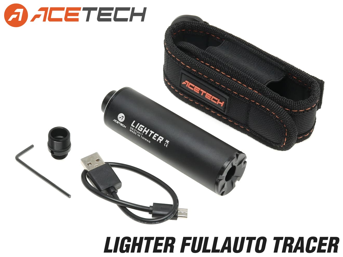 90日保証&日本語取説付 ACETECH LIGHTER フルオートトレーサー [商品構成：本体のみ / 本体+蓄光BB / 本体+蓄光バイオBB / ケース付 / ケース付+蓄光BB / ケース付+蓄光バイオBB]