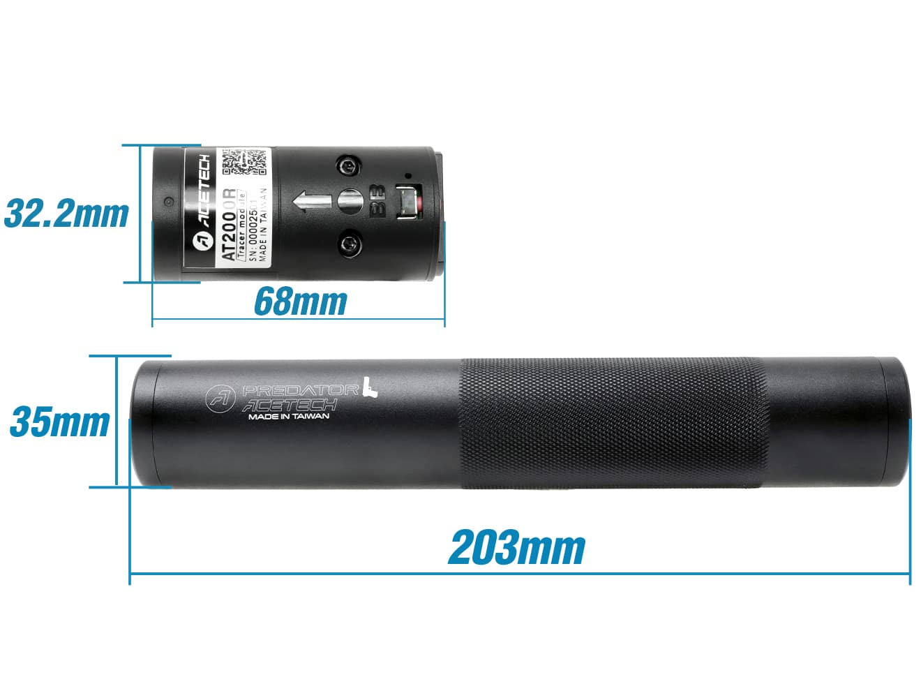 1年間保証&日本語取説付 ACETECH AT2000R スーパーシャイン フルオートトレーサー w/ プレーンサイレンサー [商品構成：本体のみ / 本体+蓄光BB / 本体+蓄光バイオBB]