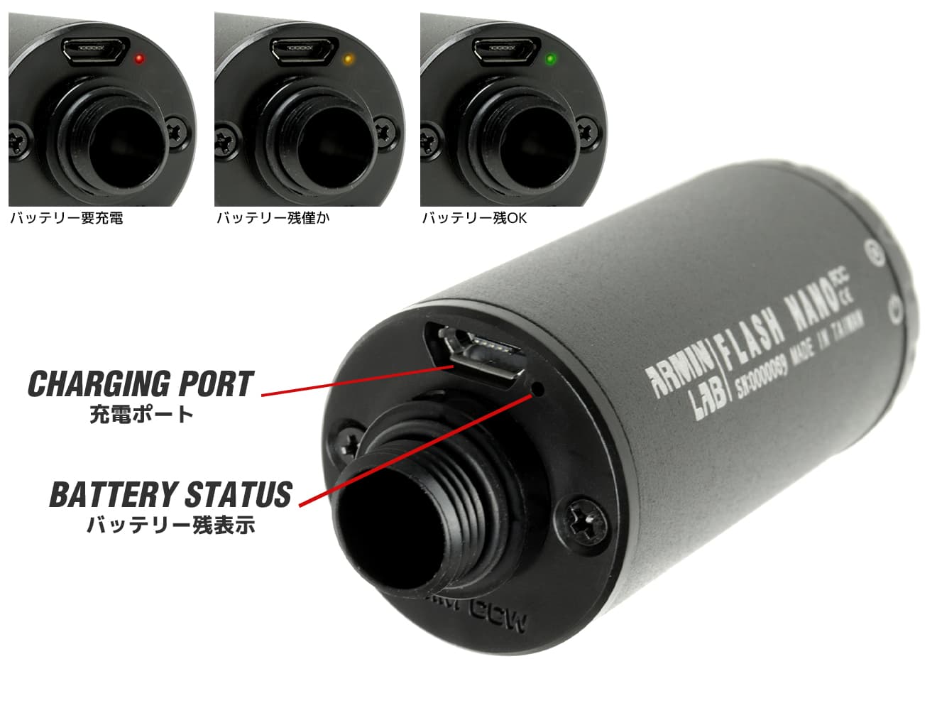 ARMIN LAB FLASH NANO UVトレーサー [商品構成：本体のみ / 本体+蓄光BB / 本体+蓄光バイオBB]