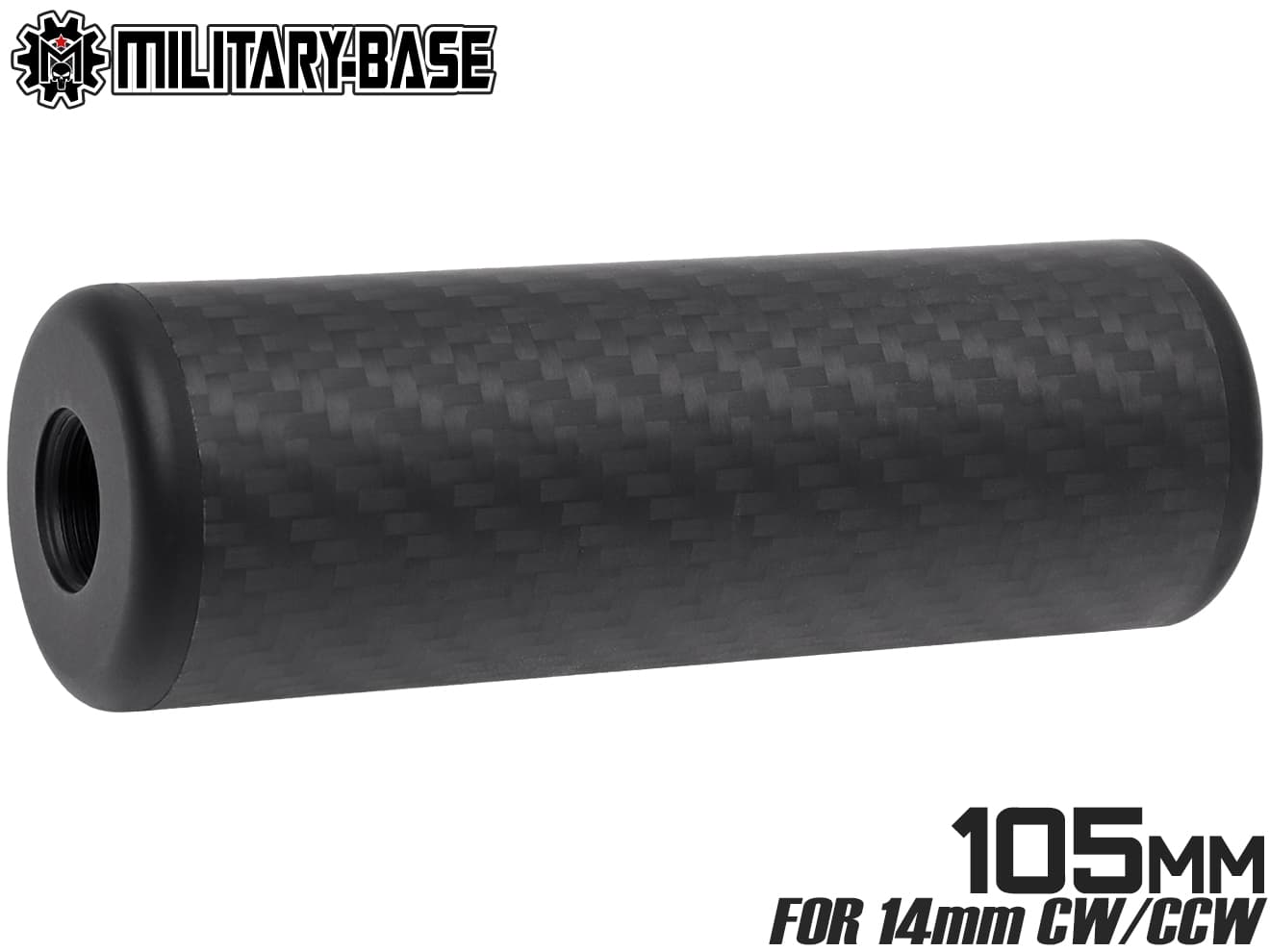 MILITARY-BASE カーボンファイバー サイレンサー [サイズ：105mm / 170mm]