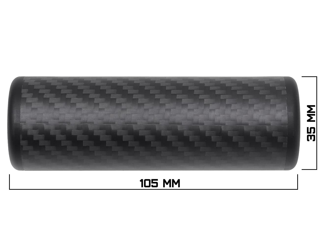 MILITARY-BASE カーボンファイバー サイレンサー [サイズ：105mm / 170mm]