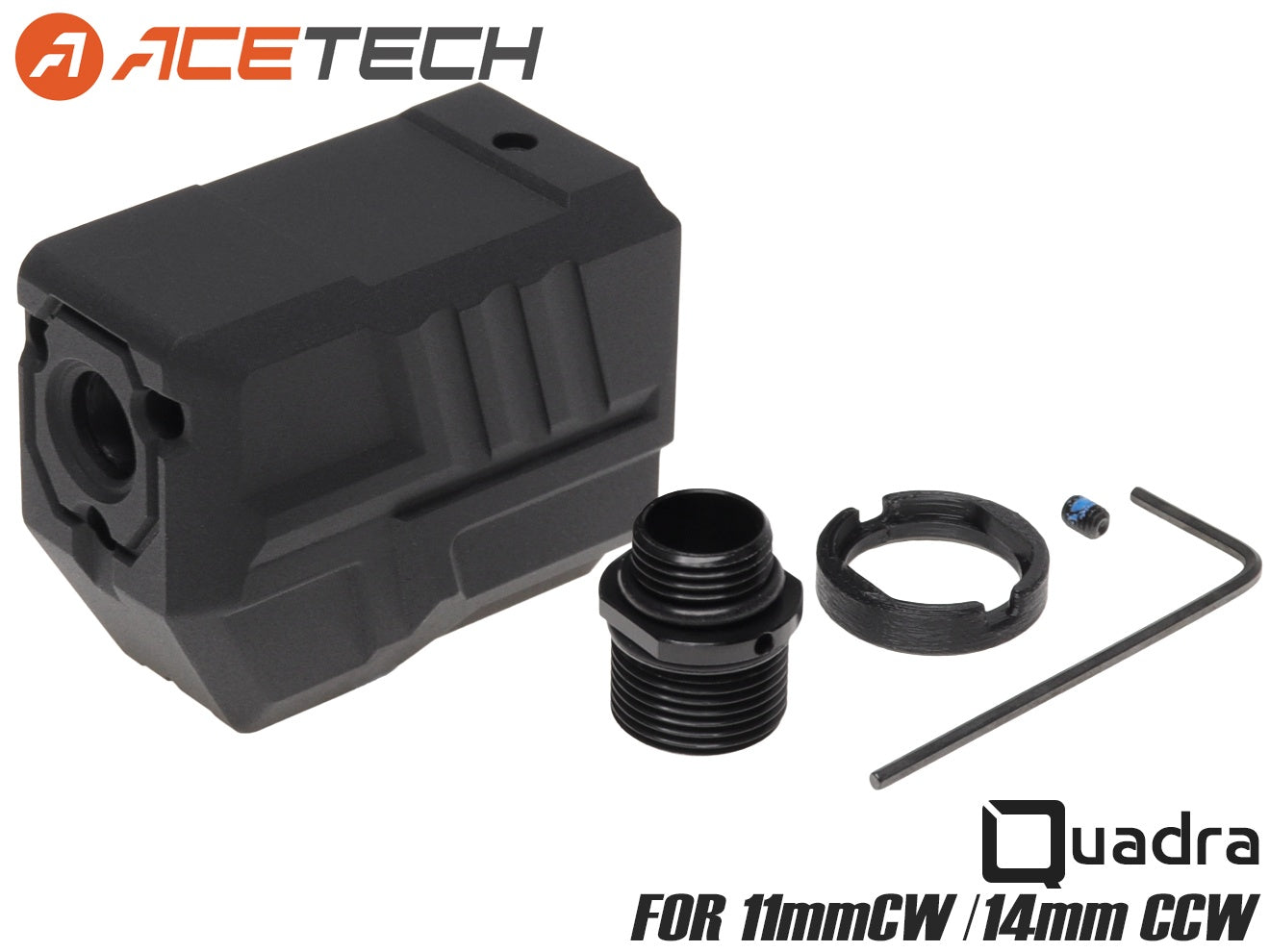 ACETECH Quadra(S) コンペンセイター型マズルフラッシュトレーサー 14mm逆ネジ対応 [マズルフラッシュ：単色 / レインボー]