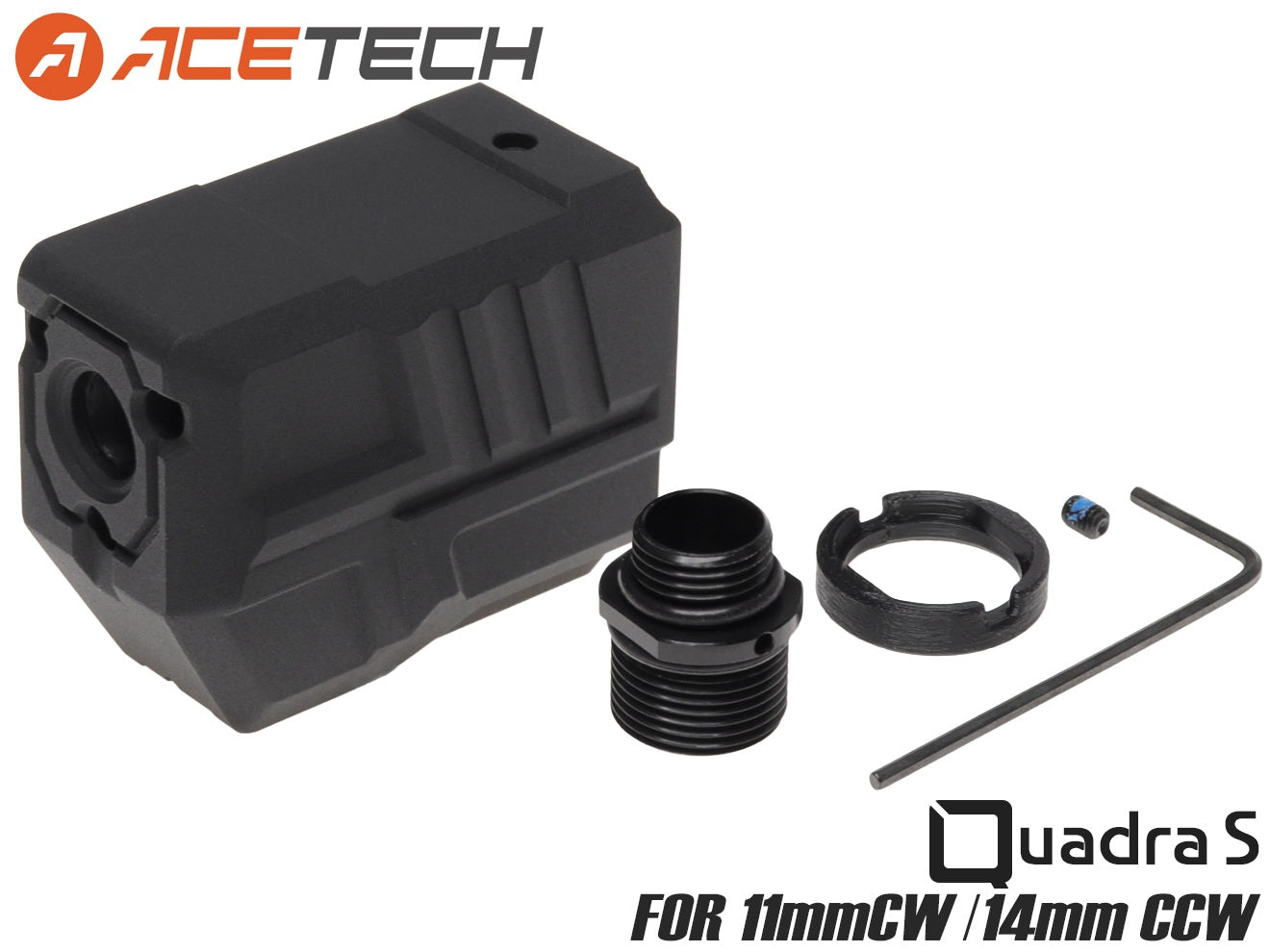 ACETECH Quadra(S) コンペンセイター型マズルフラッシュトレーサー 14mm逆ネジ対応 [マズルフラッシュ：単色 / レインボー]