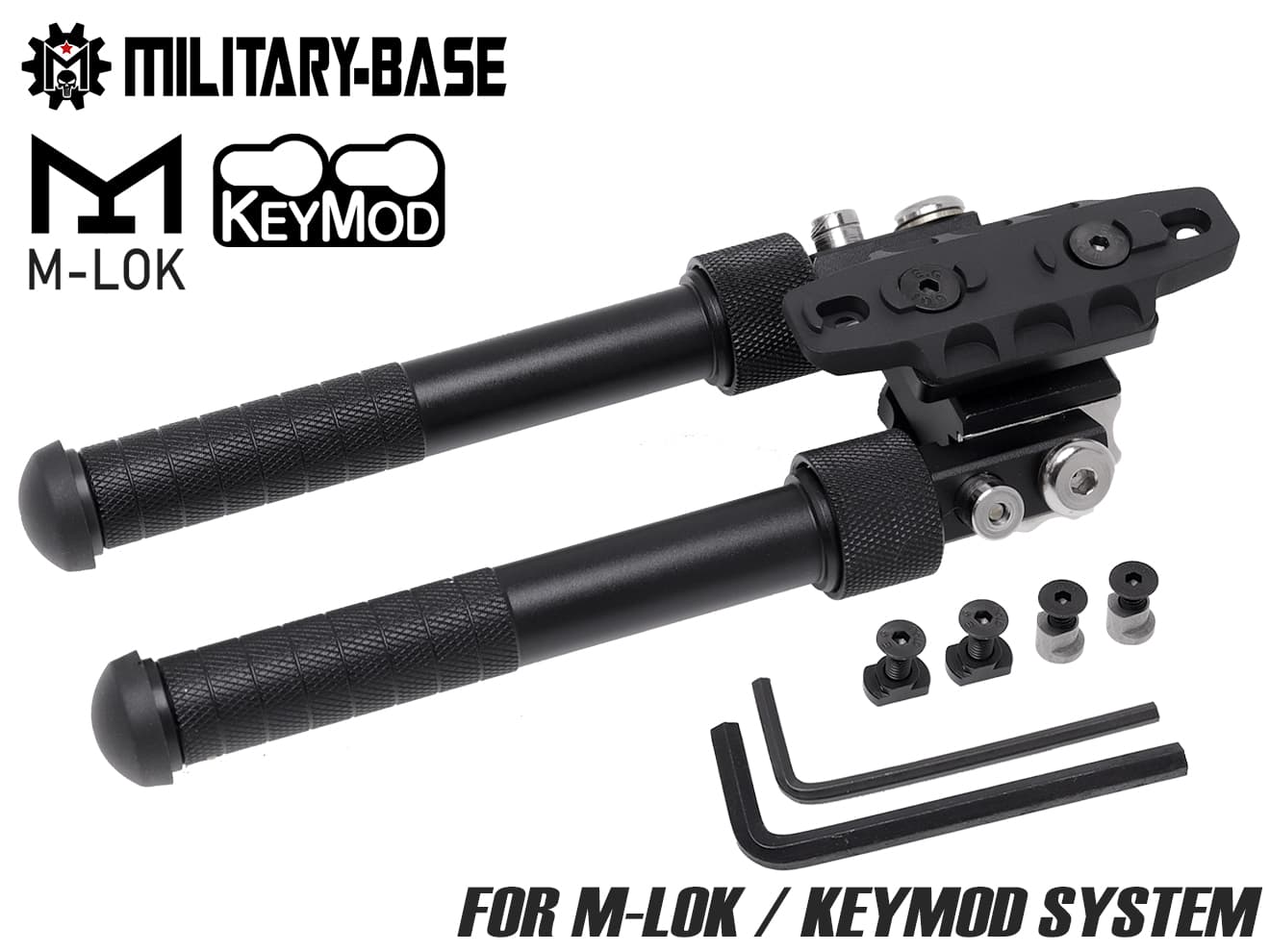 MILITARY BASE BT10-V8 タイプ アジャスタブルバイポッド for Keymod/M-LOKマウント