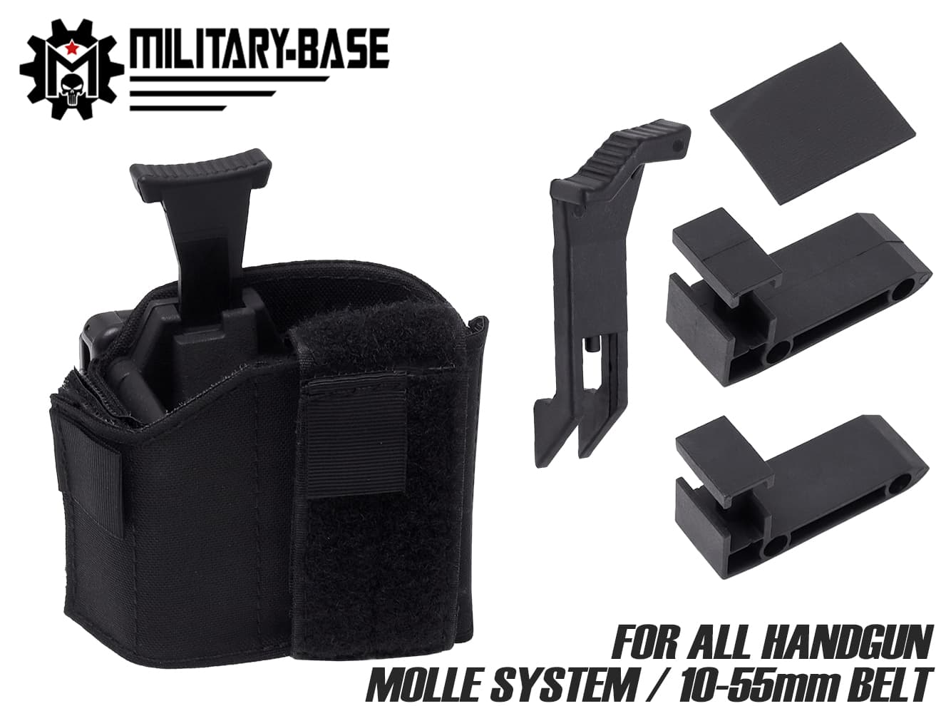 MILITARY BASE ハイブリッドユニバーサルホルスター [カラー・タイプ：ベルト / MOLLE / TEK-LOK ]
