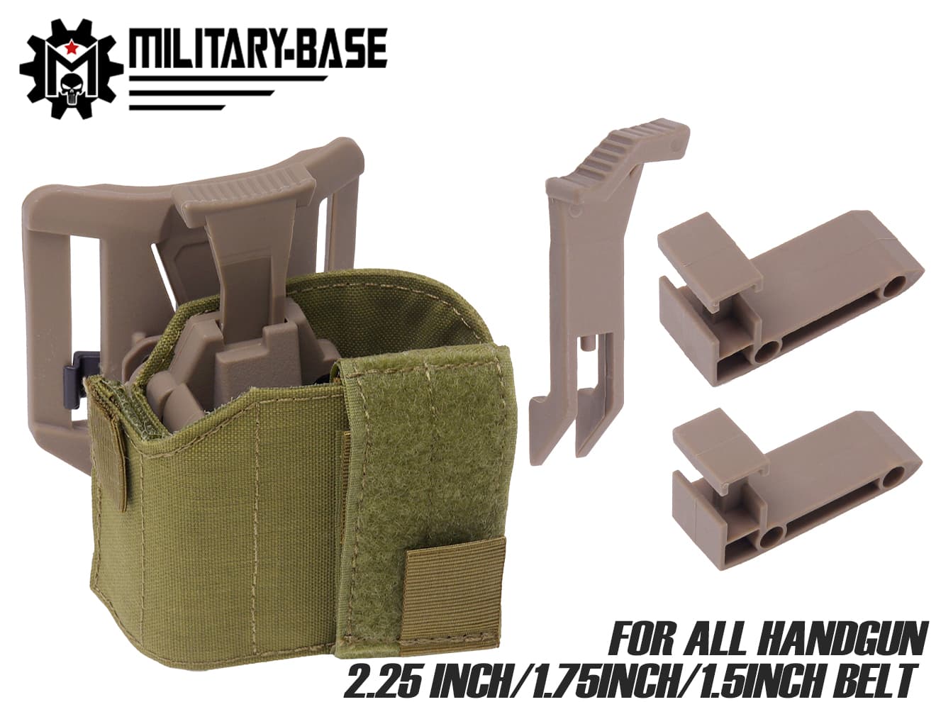 MILITARY BASE ハイブリッドユニバーサルホルスター [カラー・タイプ：ベルト / MOLLE / TEK-LOK ]