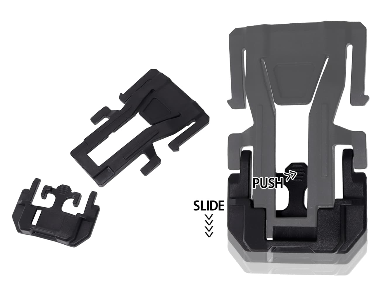 MILITARY BASE ハイブリッドユニバーサルホルスター [カラー・タイプ：ベルト / MOLLE / TEK-LOK ]