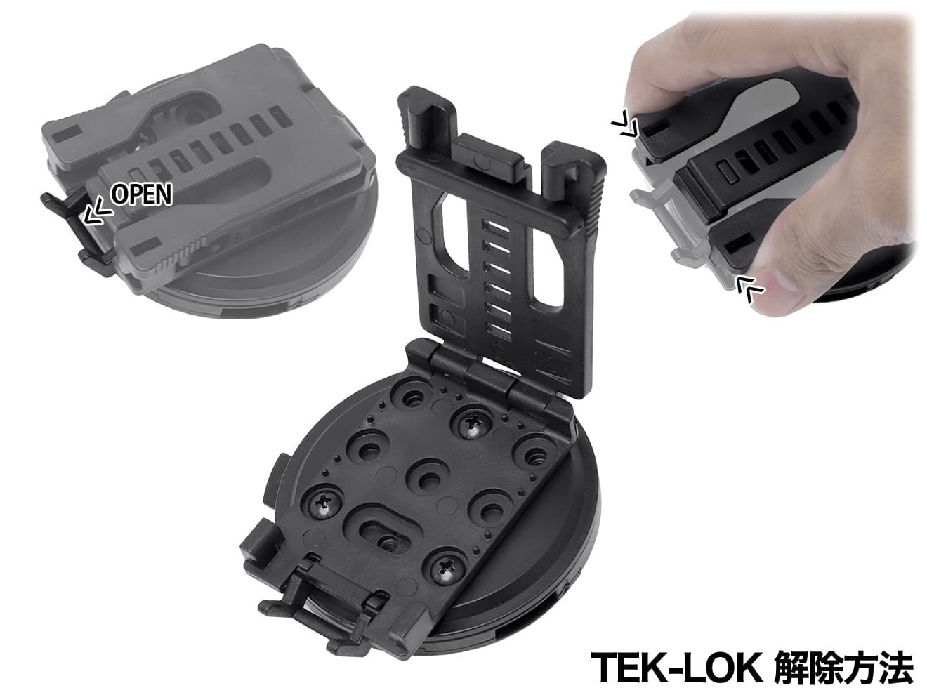 MILITARY BASE G RTI マウント  [タイプ：ベルトスライド / MOLLE / TEK-LOK]