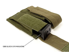 MILITARY BASE ダブルマガジンポーチ ハンドガン用 [カラー：BK / OD]