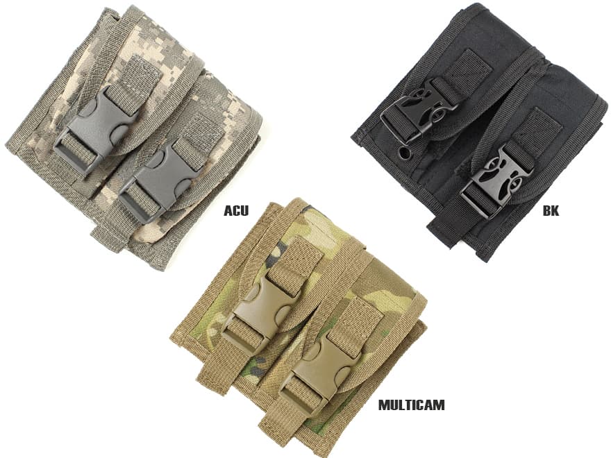 MILITARY BASE ピストル ダブルマガジンポーチ [カラー：BK / マルチカム]
