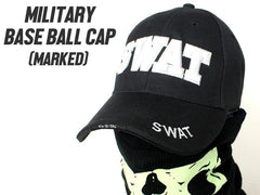 MILITARY BASE ミリタリー ベースボールキャップ [デザイン・カラー：US ARMY・BK / US ARMY2・BK / BOMB SQUAD・BK / SWAT・BK / SWAT2・BK / CSI・BK / US ARMY・LTAN / BOMB SQUAD・LTAN / SEALs・LTAN]
