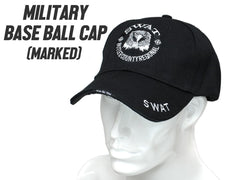 MILITARY BASE ミリタリー ベースボールキャップ [デザイン・カラー：US ARMY・BK / US ARMY2・BK / BOMB SQUAD・BK / SWAT・BK / SWAT2・BK / CSI・BK / US ARMY・LTAN / BOMB SQUAD・LTAN / SEALs・LTAN]