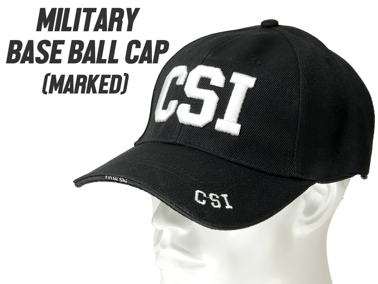 MILITARY BASE ミリタリー ベースボールキャップ [デザイン・カラー：US ARMY・BK / US ARMY2・BK / BOMB SQUAD・BK / SWAT・BK / SWAT2・BK / CSI・BK / US ARMY・LTAN / BOMB SQUAD・LTAN / SEALs・LTAN]