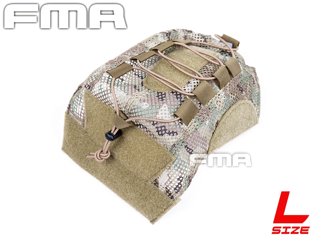 FMA バリスティックタイプ メッシュヘルメットカバー w/ ランヤード [カラー/サイズ：BK・Lサイズ / BK・Mサイズ / MC・Lサイズ / OD・Lサイズ]