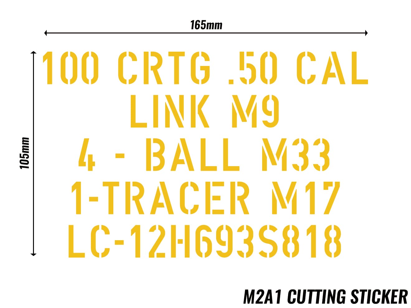 MILITARY-BASE(ミリタリーベース) アンモボックスカッティングステッカー 3枚セット [デザイン：M19A1 / M2A1 / PA108 / 3種セット]