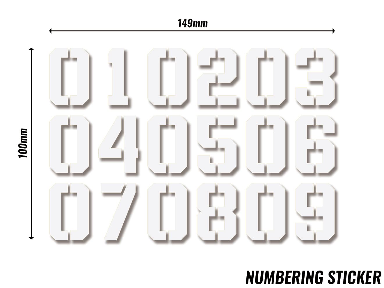 【送料無料】MILITARY-BASE(ミリタリーベース) ナンバリング カッティングステッカー [カラー：ブラック / イエロー / ホワイト]