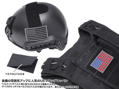 MILITARY-BASE 星条旗パッチ 刺繍 82×50mm [カラー：レッド / ブラック]