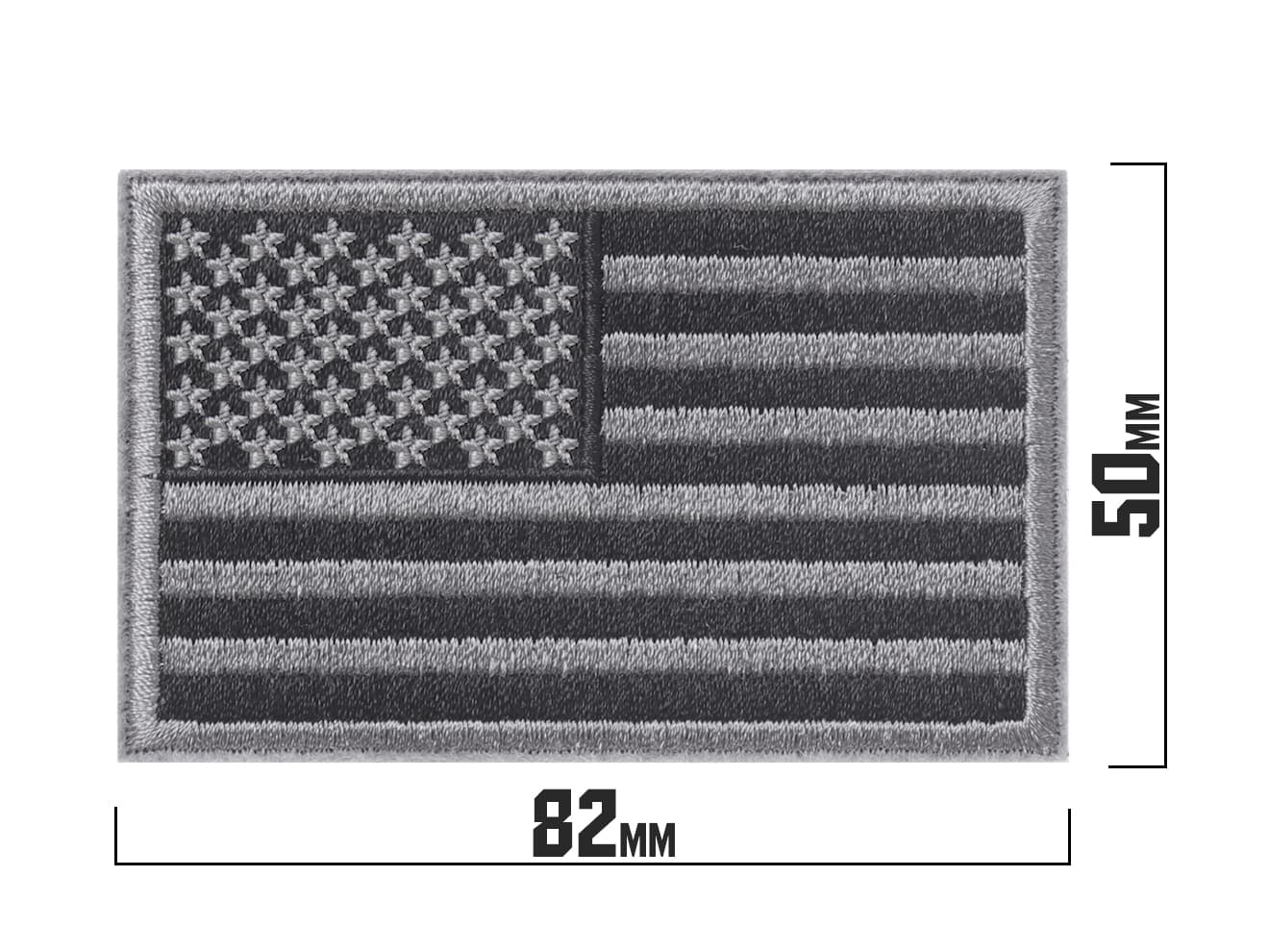 MILITARY-BASE 星条旗パッチ 刺繍 82×50mm [カラー：レッド / ブラック]