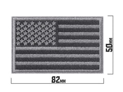 MILITARY-BASE 星条旗パッチ 刺繍 82×50mm [カラー：レッド / ブラック]