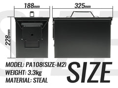 MILITARY-BASE(ミリタリーベース)PA108タイプ SAW アンモボックス 2個セット [カラー：ブラック / OD]