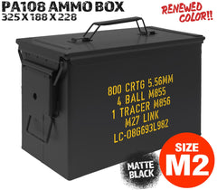 MILITARY-BASE(ミリタリーベース)PA108タイプ SAW アンモボックス [BK本体 / BK本体+ステッカー / OD本体 / OD本体+ステッカー]