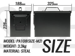 MILITARY-BASE(ミリタリーベース)PA108タイプ SAW アンモボックス [BK本体 / BK本体+ステッカー / OD本体 / OD本体+ステッカー]