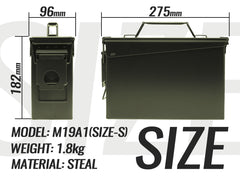 MILITARY-BASE(ミリタリーベース)M19A1タイプ 7.62 アンモボックス [BK本体 / BK本体+ステッカー / OD本体 / OD本体+ステッカー]