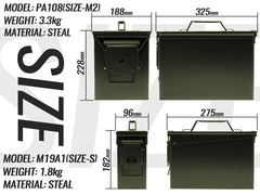 MILITARY-BASE(ミリタリーベース)M19A1タイプ  / PA108タイプ アンモボックス 2個セット [カラー：ブラック / OD]