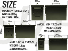 MILITARY-BASE(ミリタリーベース)M19A1タイプ  / M2A1タイプ  / PA108タイプ アンモボックス 3個セット [カラー：ブラック / OD]