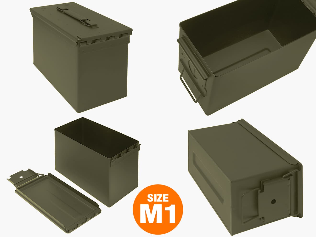 MILITARY-BASE(ミリタリーベース)M19A1タイプ  / M2A1タイプ  / PA108タイプ アンモボックス 3個セット [カラー：ブラック / OD]