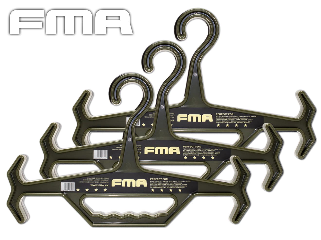 FMA ヘビーウェイト タクティカル ハンガー 3個セット [カラー：ブラック / ダークアース / オリーブドラブ]