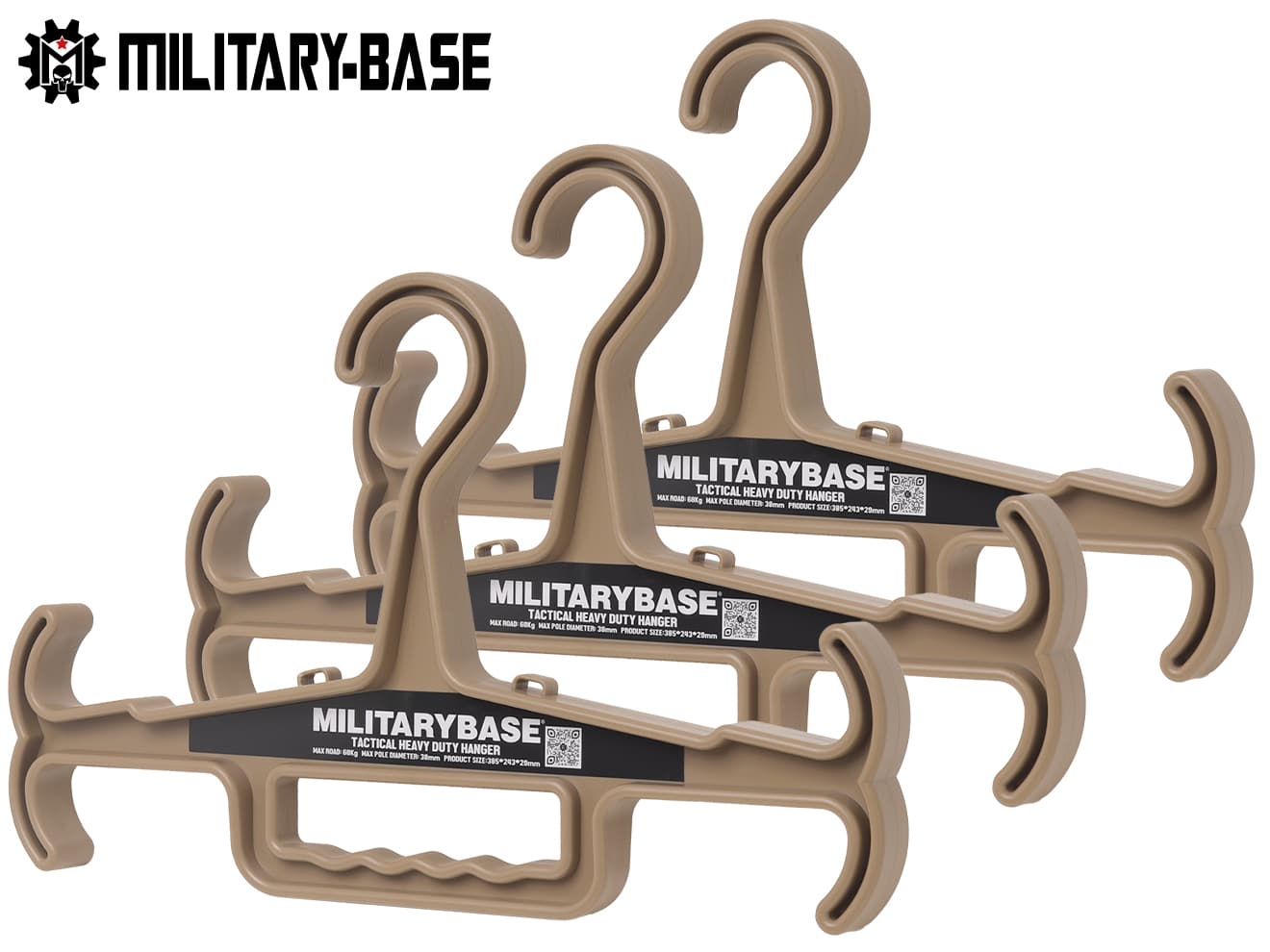 MILITARY BASE ヘビーデューティ タクティカル ハンガー EVO [セット内容：1個 / 3個 / 5個][カラー：BK / DE]