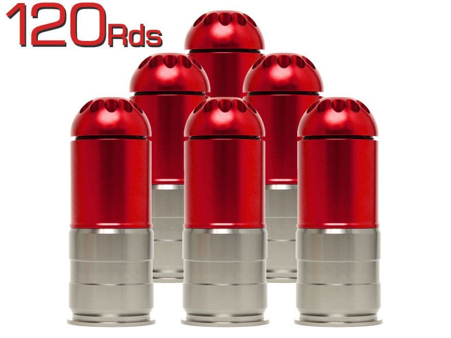 MILITARY-BASE(ミリタリーベース) フルメタル40mm ガスグレネード カート Gen.2 120Rds [入り数：1個 / 3個 / 6個]