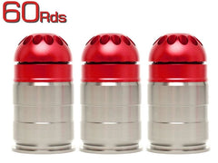 MILITARY-BASE(ミリタリーベース) フルメタル40mm ガスグレネード カート Gen.2 60Rds [入り数：1個 / 3個 / 6個]