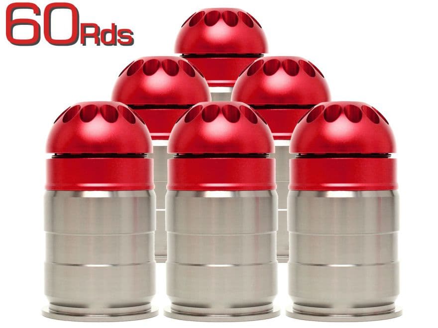 MILITARY-BASE(ミリタリーベース) フルメタル40mm ガスグレネード カート Gen.2 60Rds [入り数：1個 / 3個 / 6個]