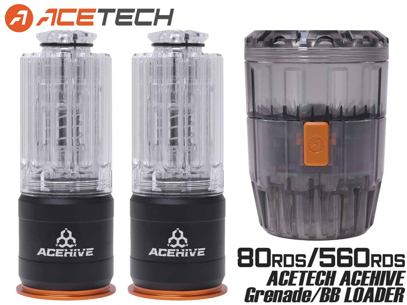 ACETECH 40mmグレネード ACEHIVE 80Rds [セット内容：グレネード単品 / グレネード*2個＆ローダー*1個]