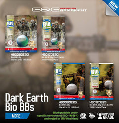 G&G バイオBB弾 ダークアース [重量&入数： 0.2g*5000発 / 0.2g*2000発 / 0.25g*4000発 / 0.25g*2000発]