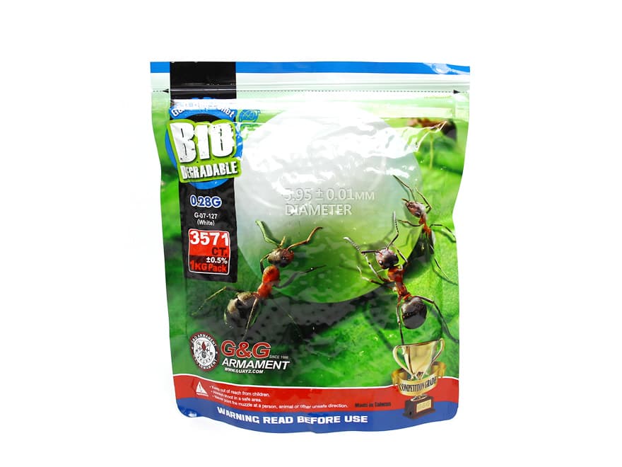 G&G バイオBB弾 1kg [0.2g 5000発 / 0.23g 4350発 / 0.25g 4000発 / 0.28g 3571発]
