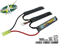 EAGLE FORCE 11.1V 30C+α Li-Poバトルパック 1*3スプリットタイプ [容量：1100mAh / 900mAh]