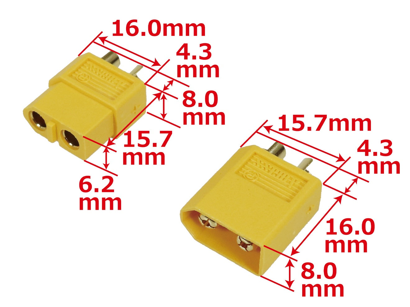 EAGLE RACING XT-60コネクターセット [カラー：ブラック / イエロー]