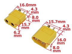 EAGLE RACING XT-60コネクターセット [カラー：ブラック / イエロー]