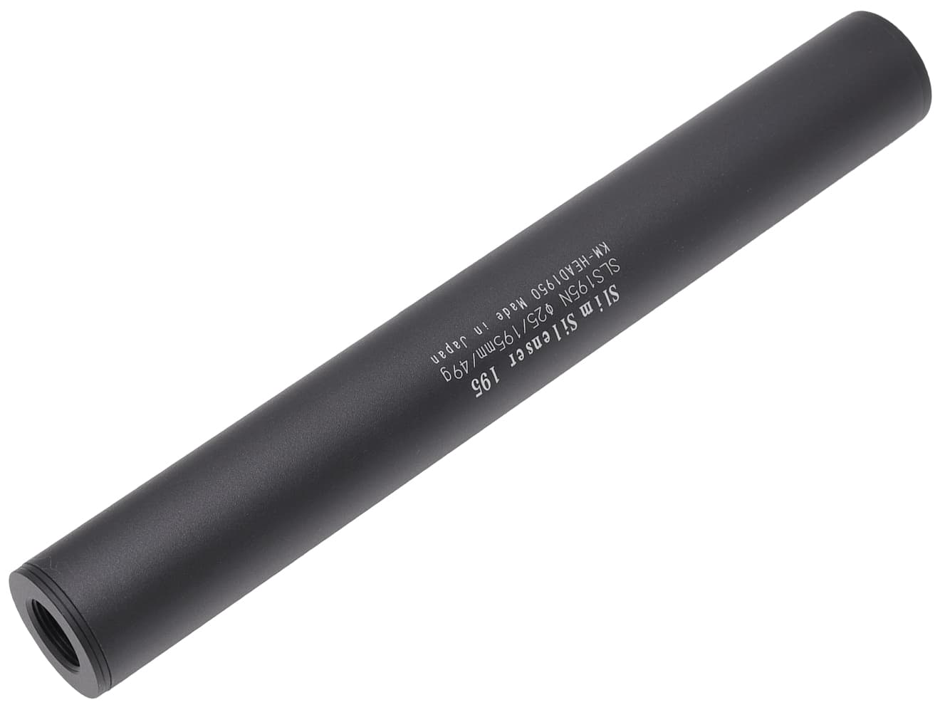 KM企画 Φ25mm スリムサイレンサー 14mm正/逆ネジ対応 [全長：60mm / 105mm / 150mm / 195mm]