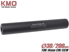 KM企画 Φ30mm フェザーウェイトサイレンサー 14mm正/逆ネジ対応 [全長：65mm / 110mm / 155mm / 200mm]