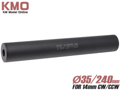 KM企画 Φ35mm スタウトサイレンサー 14mm正/逆ネジ対応 [全長：60mm / 105mm / 150mm / 195mm / 240mm]